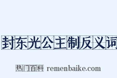 封东光公主制反义词是什么意思的图片